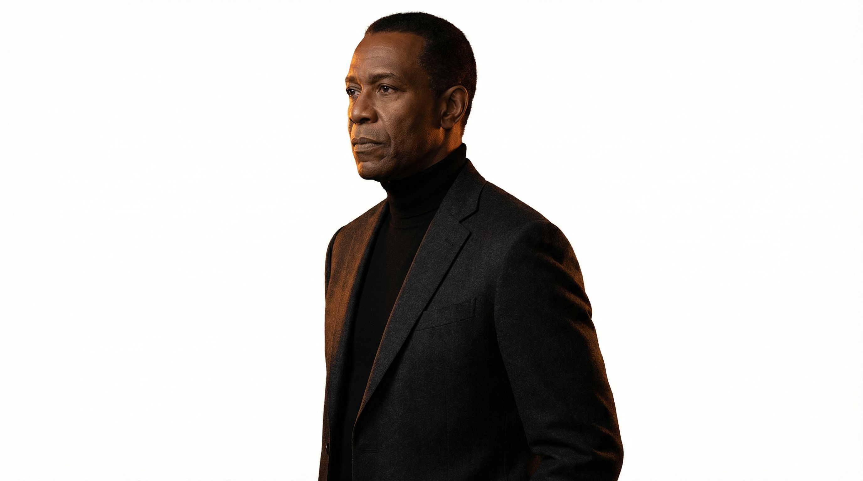 Executive looking out window